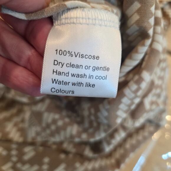 Womens Aztec Print Wide Leg Geometric Jumpsuit Overalls One Size Viscose Brown - Picture 11 of 11